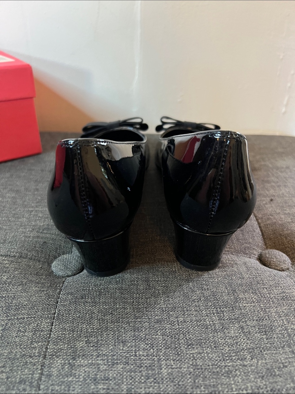 Vaneli Black Patent Flats with Fabric Bow - Picture 4 of 6